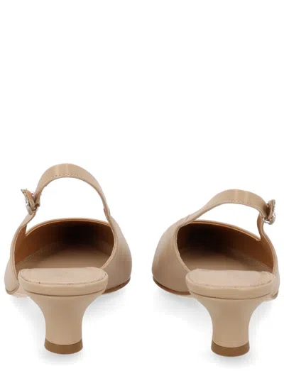 Aeyde Pointed Toe Slingback Smooth Leather Pumps In White