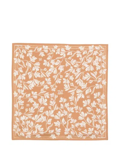Max Mara Eclectic Geometric Pattern Scarf In Brown