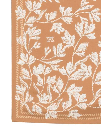 Max Mara Eclectic Geometric Pattern Scarf In Brown