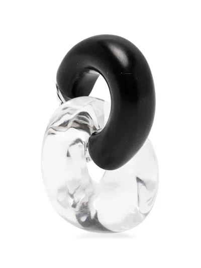 Monies Havana Interlocking-hoop Earrings In Silver