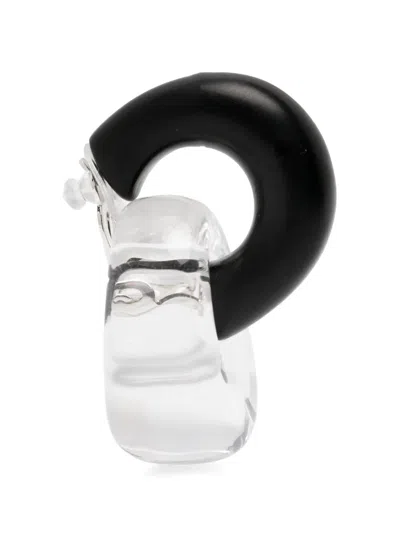 Monies Havana Interlocking-hoop Earrings In Silver