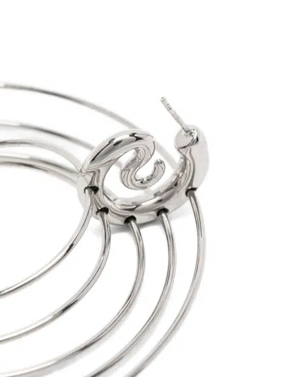 Panconesi "pierced Serpent" Hoops Large In Metallic