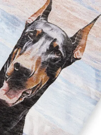 Represent T Shirt Western Doberman Graphic Crew Neck In White