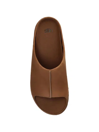 Ugg Brown Solid Slides In Brown