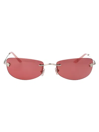 Versace Womens Silver Ve2279 Rectangular-frame Metal Sunglasses In Gold