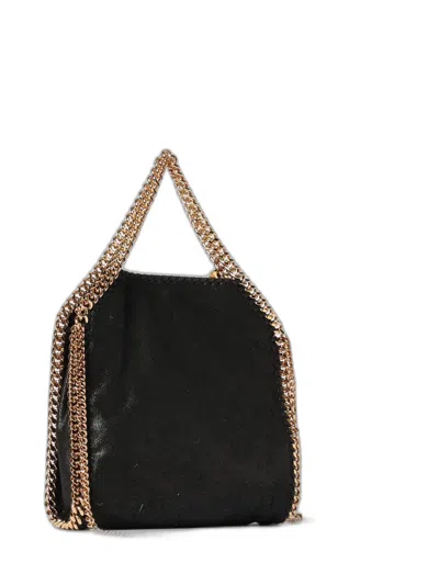 Stella Mccartney Falabella Mini Black Handbag With Handle And Chain Shoulder Strap In Eco Leather Woman In Black