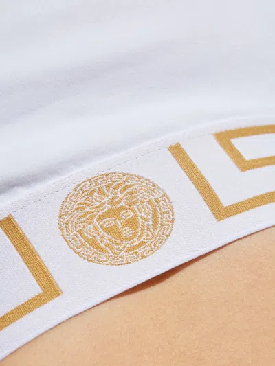 Versace Greca Border Triangle Bra In White