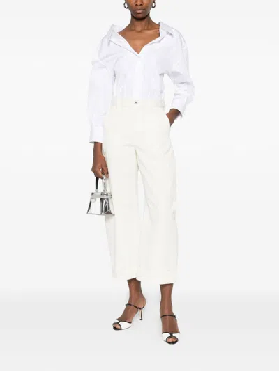 Givenchy Slashed Shirt In Poplin In White