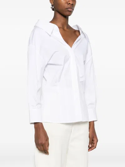 Givenchy Slashed Shirt In Poplin In White
