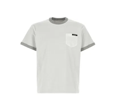Prada Light Grey Cotton T-shirt In Gray