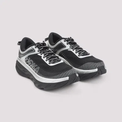 Hoka One One Black Silver Textile Synthetic Sneakers In Black