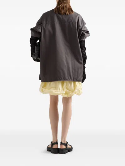 Prada Grey Recycled Polyamide Jacket In Gray