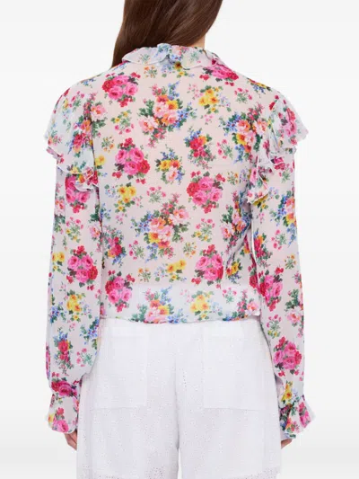 Msgm Patterned Viscose Shirt In Brown
