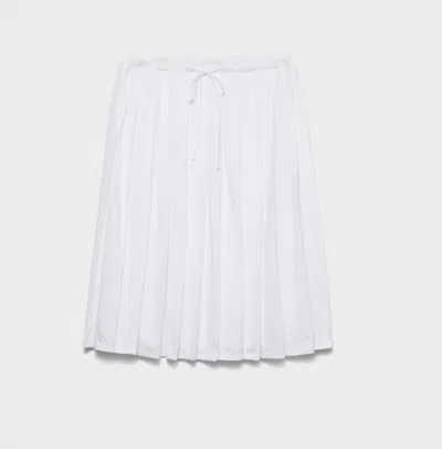 Prada White Cotton Polyester Skirt In White