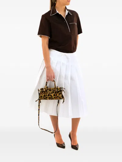 Prada White Cotton Polyester Skirt In White