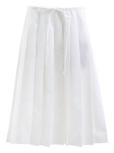 Prada White Cotton Polyester Skirt In White