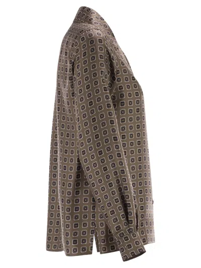 Max Mara Maxmara Mxmdisco Semi Fitted Printed Silk Shirt In Multi