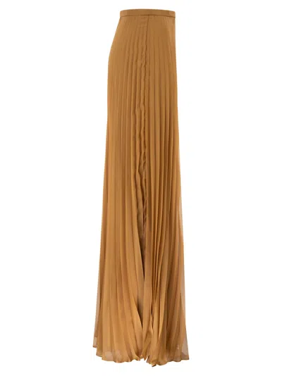 Max Mara Pianoforte Grembo Plisse Pants In Brown