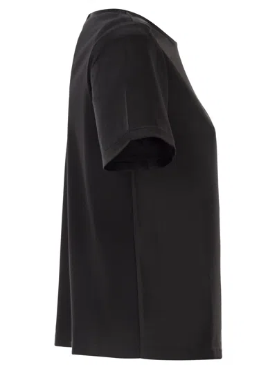 Weekend Max Mara Black Solid Round Neck T-shirt In Black