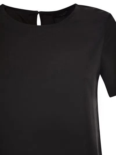 Weekend Max Mara Black Solid Round Neck T-shirt In Black