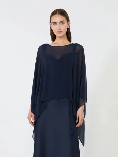 Max Mara Studio Msenebbie Stole Navy In Black