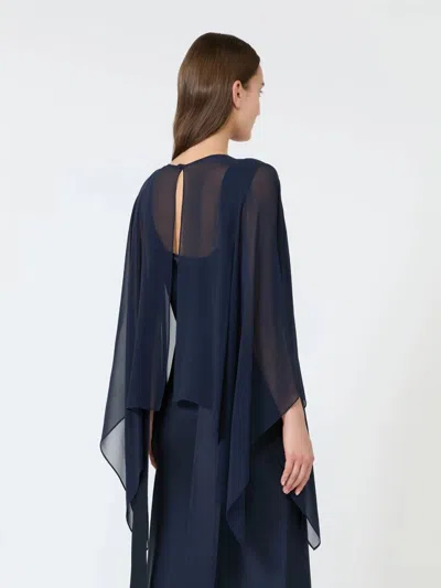 Max Mara Studio Msenebbie Stole Navy In Black