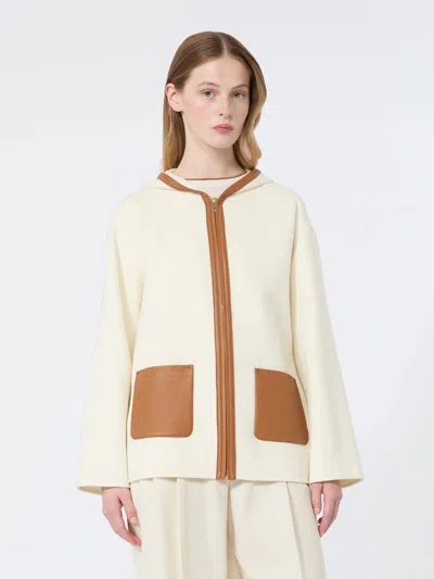 Max Mara Studio Mstcomica Short Coat White In White