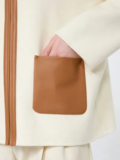 Max Mara Studio Mstcomica Short Coat White In White