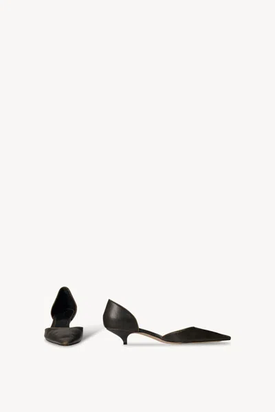 The Row Brown Liisa Kitten Dorsay Pumps In Black