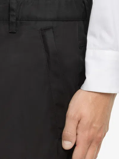 Prada Drawstring Hem Trousers Side Pockets In Black