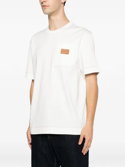 Fendi T-shirt With Logo Application In White