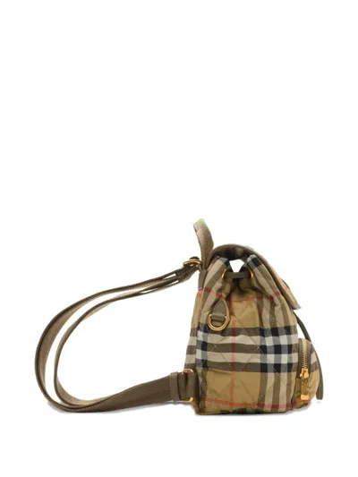 Burberry Women Embroidered Canvas Mini Horseshoe Backpack