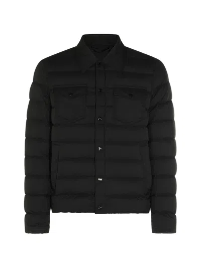 Herno Collared Neck Padded Coat Front Pockets In Black