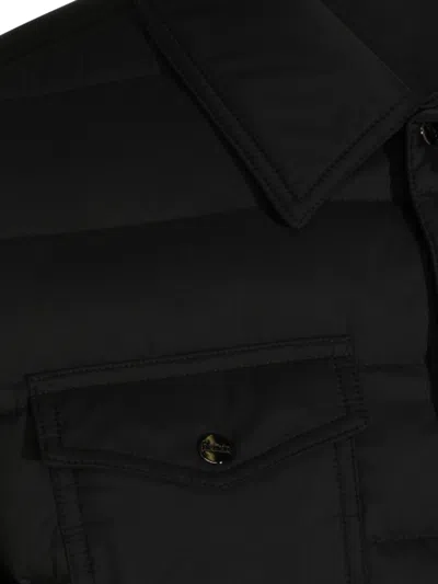 Herno Collared Neck Padded Coat Front Pockets In Black