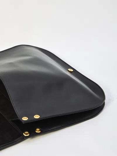Celine Soft Triomphe Shoulder Bag In Black