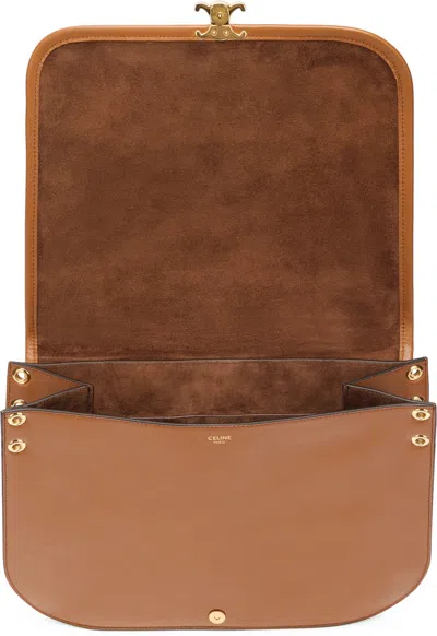 Celine Soft Triomphe Shoulder Bag In Black