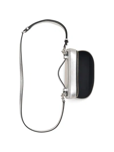 Marc Jacobs Mini Structured Handbag With Zip-around Closure In Silver