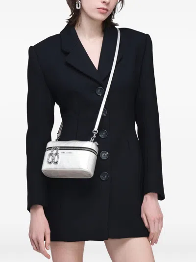 Marc Jacobs Mini Structured Handbag With Zip-around Closure In Silver