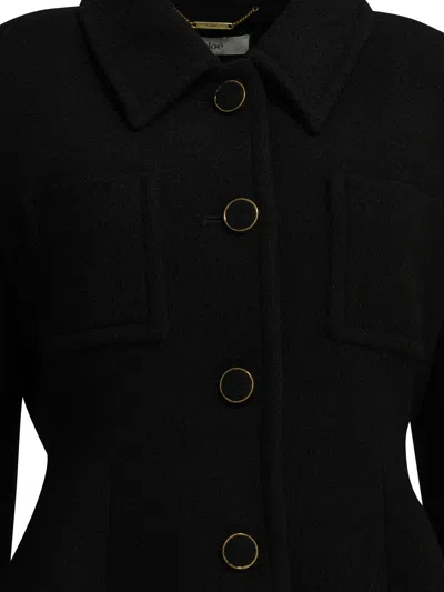 Chloé Chic Virgin Wool Stretch Jacket With Soft Cotton-viscose Lining In Black