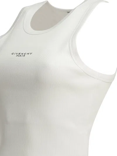 Givenchy White Stretch Cotton Tank Top In White