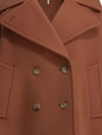 Chloé Oversized Wool Short Coat In Brown
