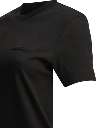 Jacquemus Womens Black Le T-shirt Grosgrain-logo Cotton-jersey T-shirt In Black