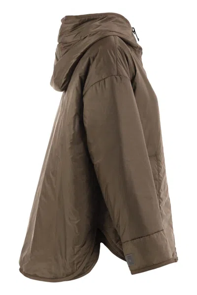 Max Mara The Cube Brown Solid Hood Jacket In Brown