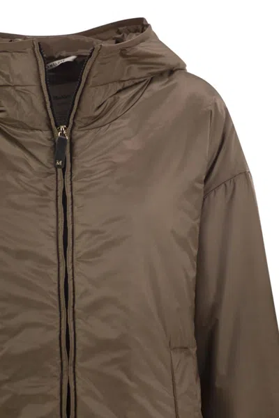 Max Mara The Cube Brown Solid Hood Jacket In Brown