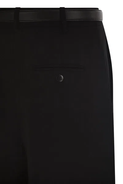 Max Mara Belted Wide-leg High-waisted Trousers In Black