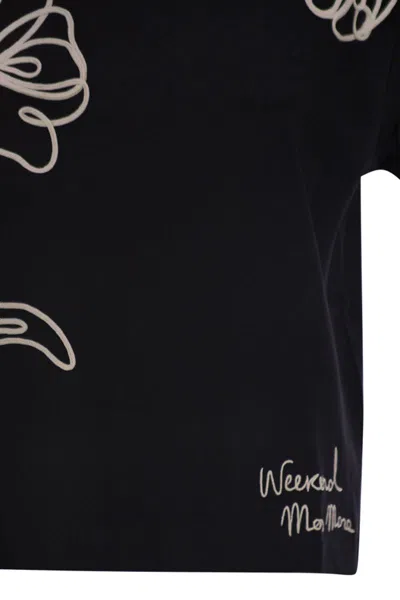 Weekend Max Mara Floral Pattern T-shirt In Black