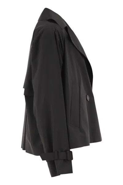 Weekend Max Mara Cropped Double-breasted Jacket In Black