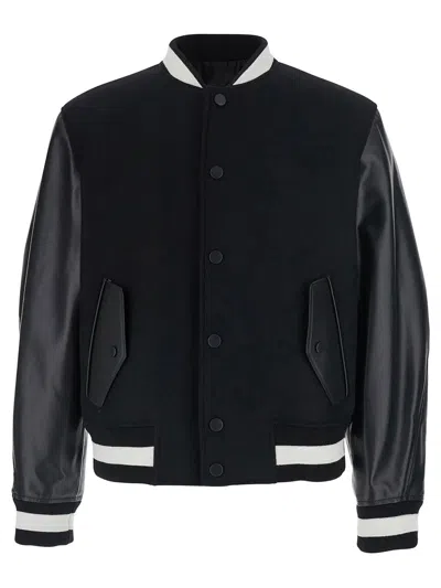 Givenchy Blouson Jacket In Mixed Materials In Black