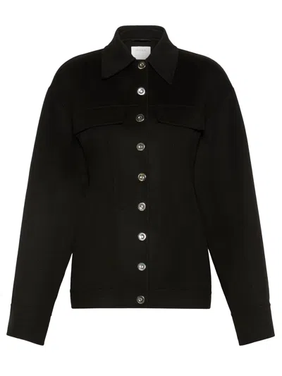 Sportmax Spxarena Tailored Virgin Wool Jacket With Sculpted Silhouette In Black