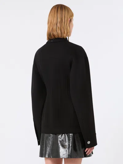 Sportmax Spxarena Tailored Virgin Wool Jacket With Sculpted Silhouette In Black